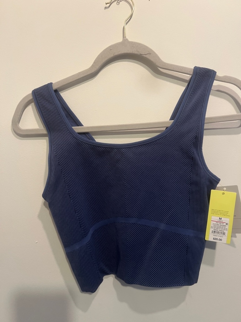 a new day Women's Ribbed Scoop Crop Tank - Navy Blue